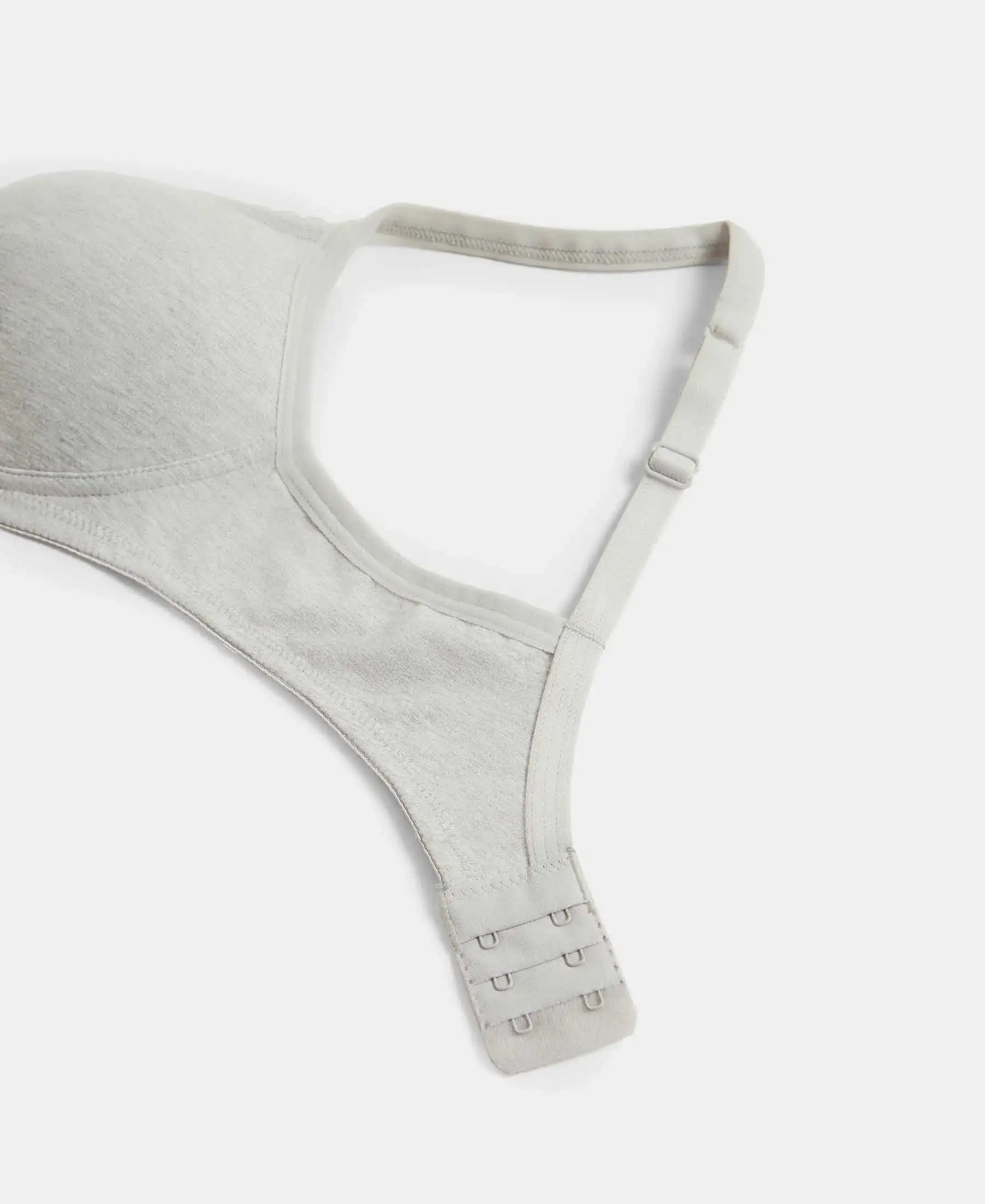 Wirefree Padded Super Combed Cotton Elastane Stretch Medium Coverage T-Shirt Bra with Lace Styling - Steel Grey Melange - Image 12