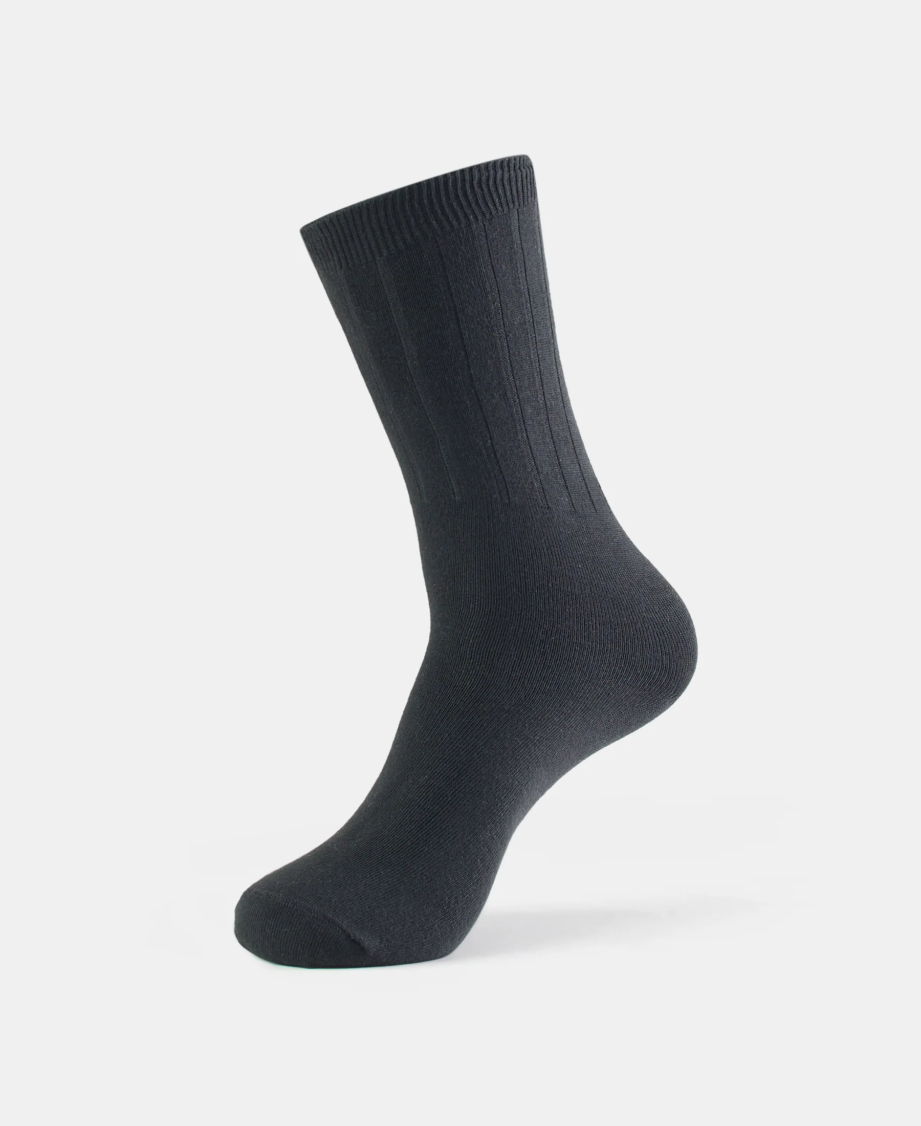 Blended Modal Stretch Crew Length Thermal Socks With StayFresh Treatment - Black - Image 5