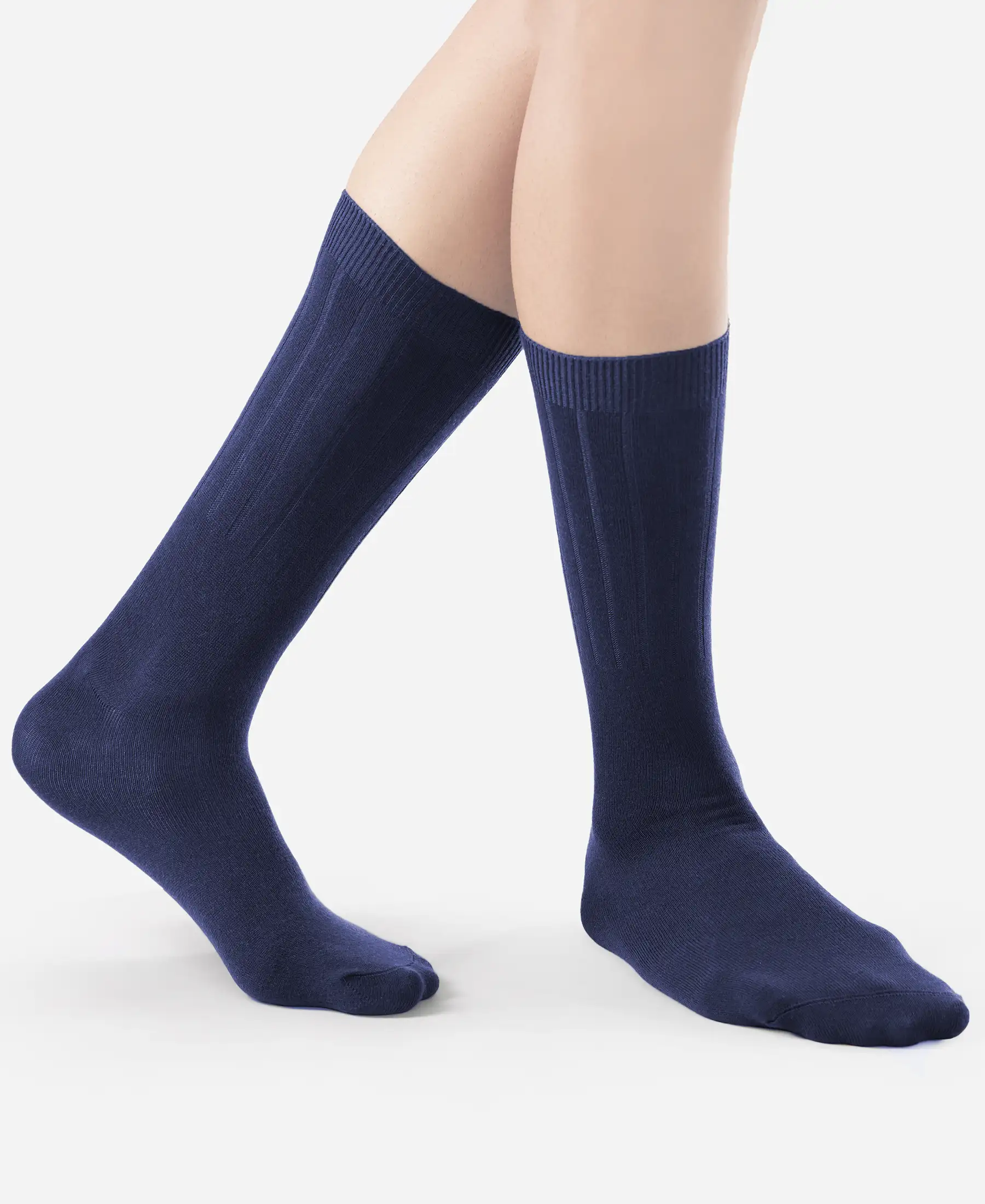 Women's Blended Modal Stretch Crew Length Thermal Socks With StayFresh Treatment - Navy - Image 4