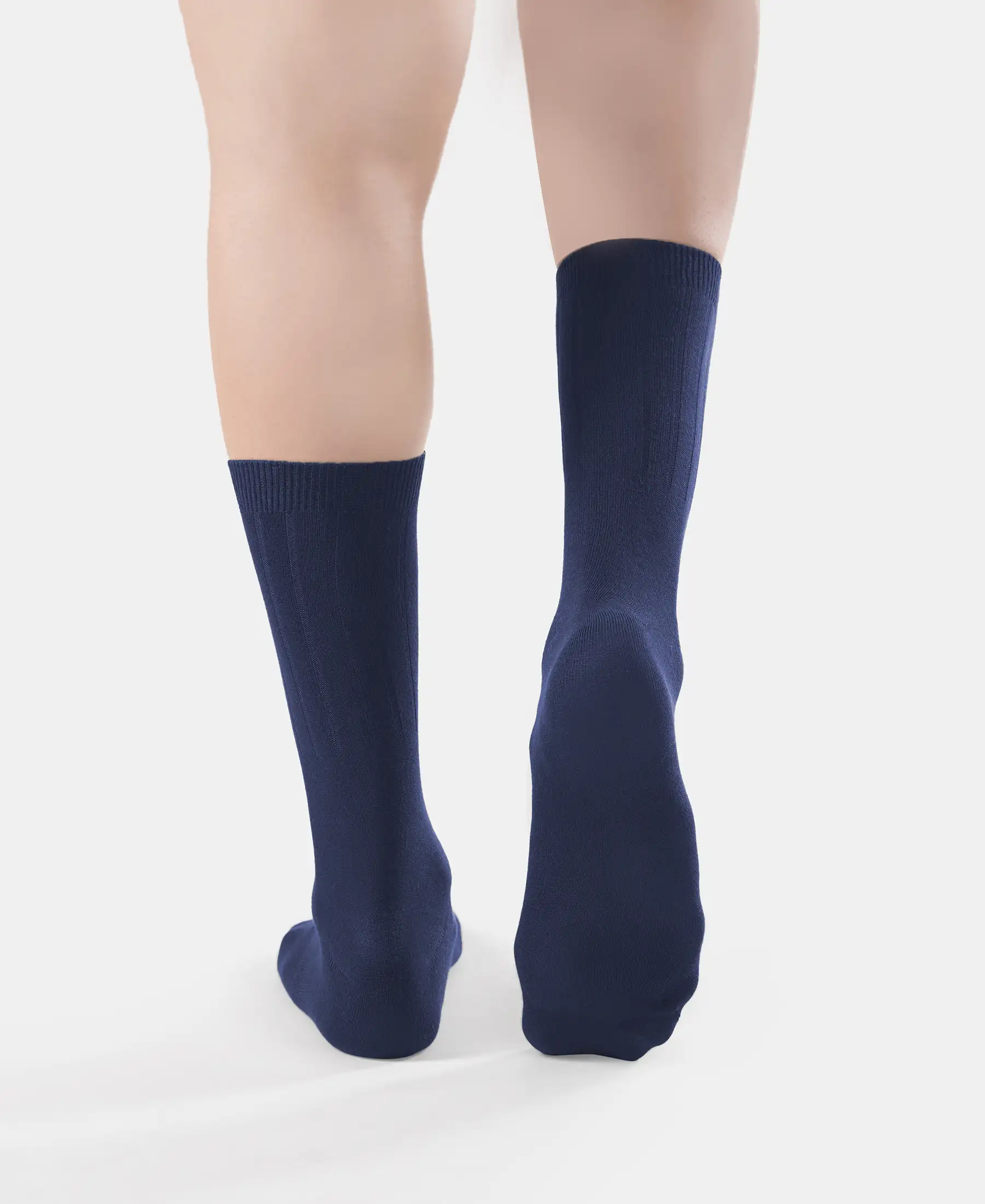 Women's Blended Modal Stretch Crew Length Thermal Socks With StayFresh Treatment - Navy - Image 6